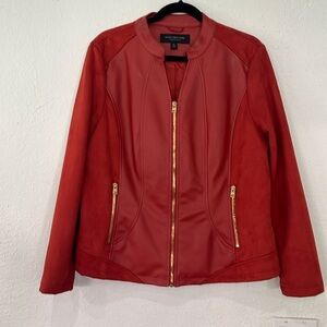 Marc New York Orange Leather Jacket